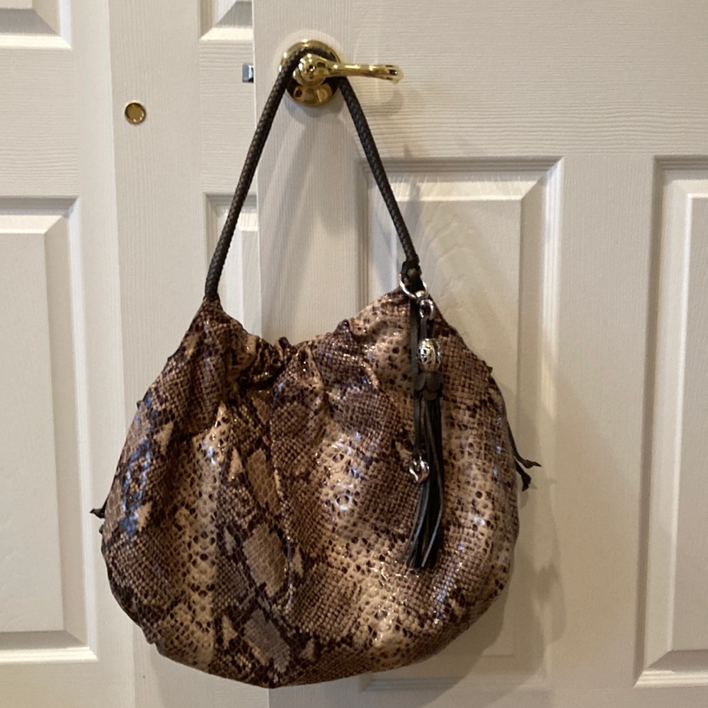 Brighton rare shoulder bag in beautiful brown tones embossed leather